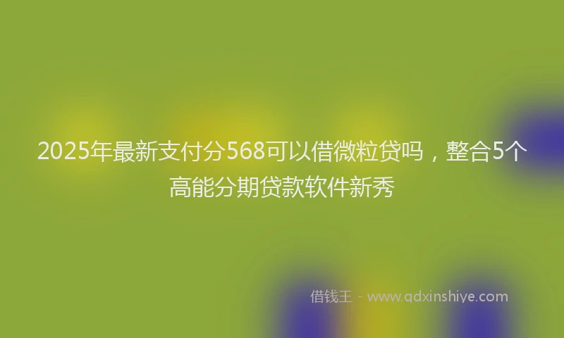 2025年最新支付分568可以借微粒贷吗，整合5个高能分期贷款软件新秀