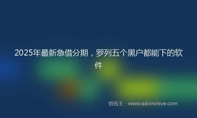 2025年最新急借分期，罗列五个黑户都能下的软件