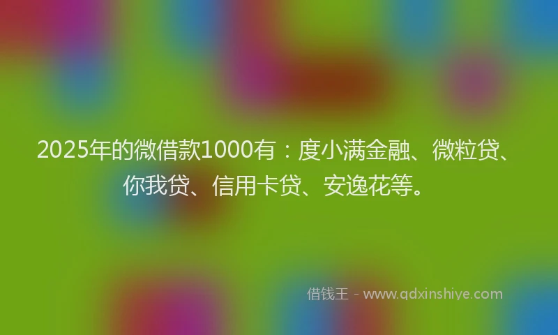 2025年的微借款1000有：度小满金融、微粒贷、你我贷、信用卡贷、安逸花等。