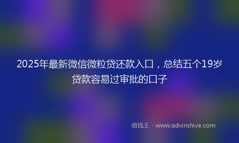 2025年最新微信微粒贷还款入口，总结五个19岁贷款容易过审批的口子