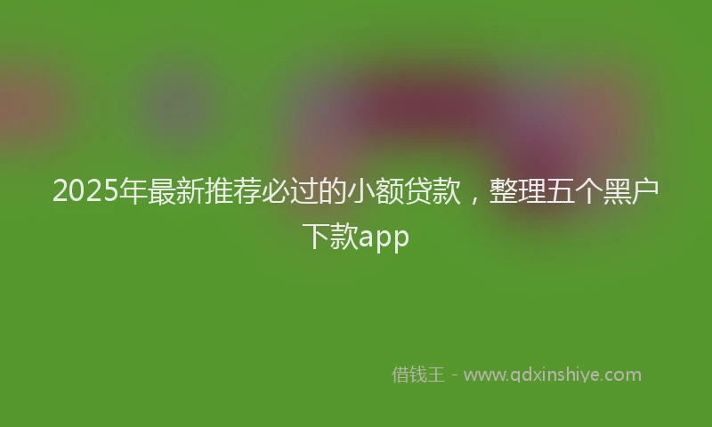 2025年最新推荐必过的小额贷款，整理五个黑户下款app