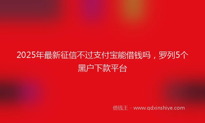 2025年最新征信不过支付宝能借钱吗，罗列5个黑户下款平台