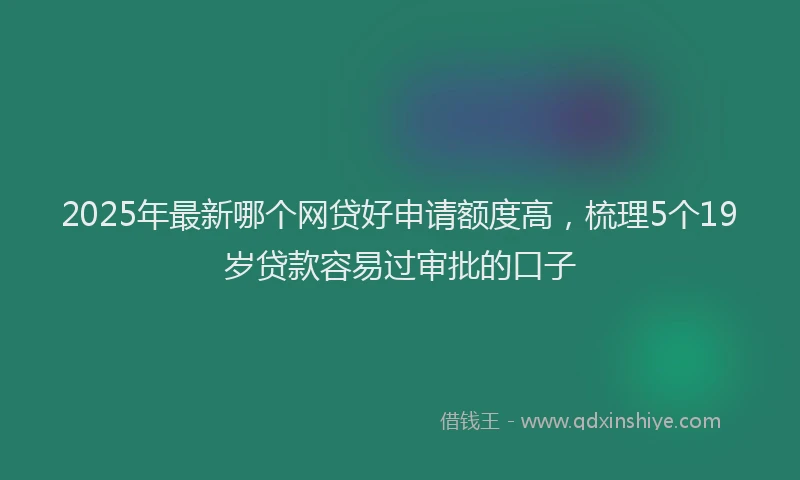 2025年最新哪个网贷好申请额度高，梳理5个19岁贷款容易过审批的口子
