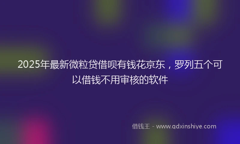 2025年最新微粒贷借呗有钱花京东，罗列五个可以借钱不用审核的软件