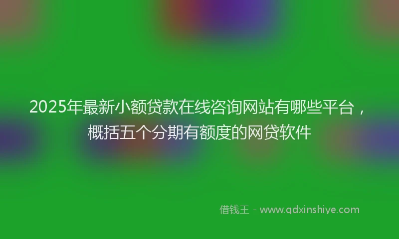 2025年最新小额贷款在线咨询网站有哪些平台，概括五个分期有额度的网贷软件