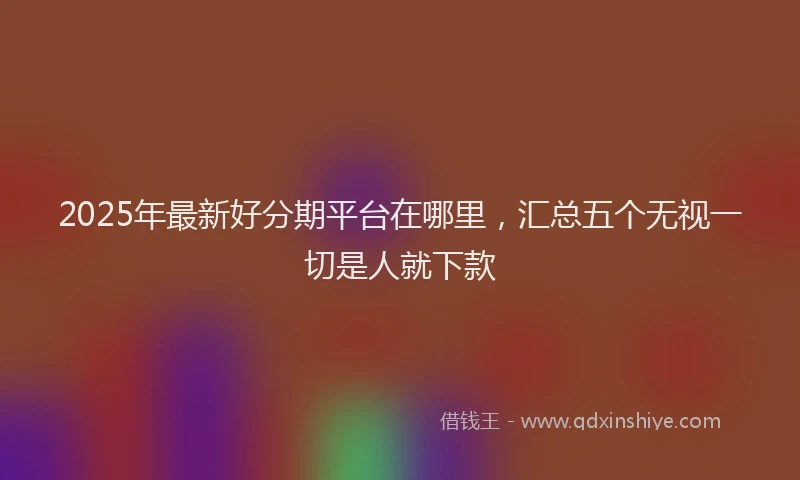 2025年最新好分期平台在哪里，汇总五个无视一切是人就下款