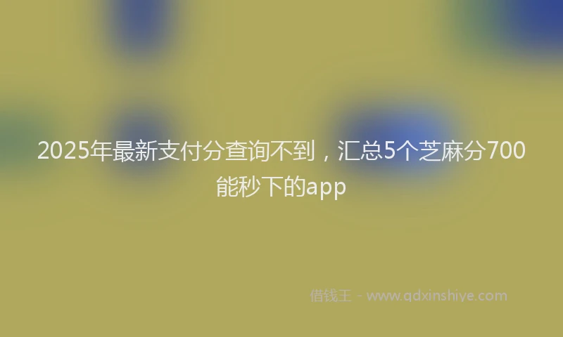 2025年最新支付分查询不到，汇总5个芝麻分700能秒下的app