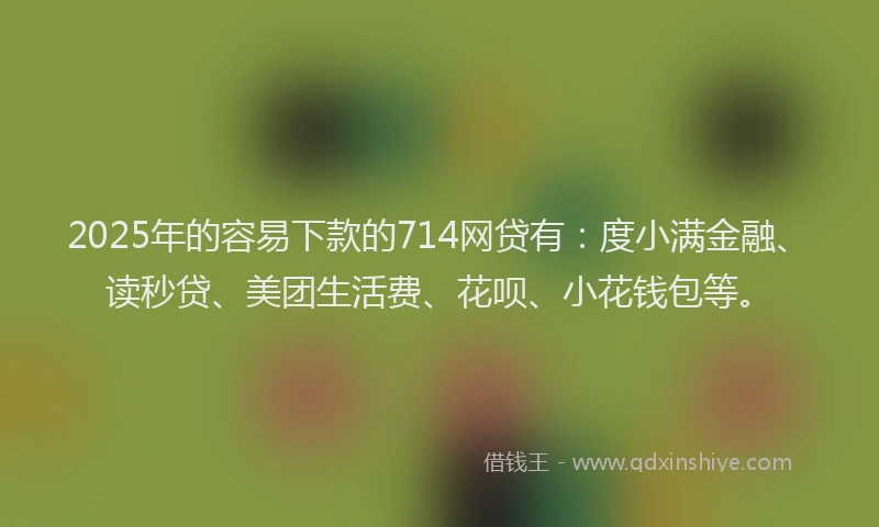 2025年的容易下款的714网贷有：度小满金融、读秒贷、美团生活费、花呗、小花钱包等。