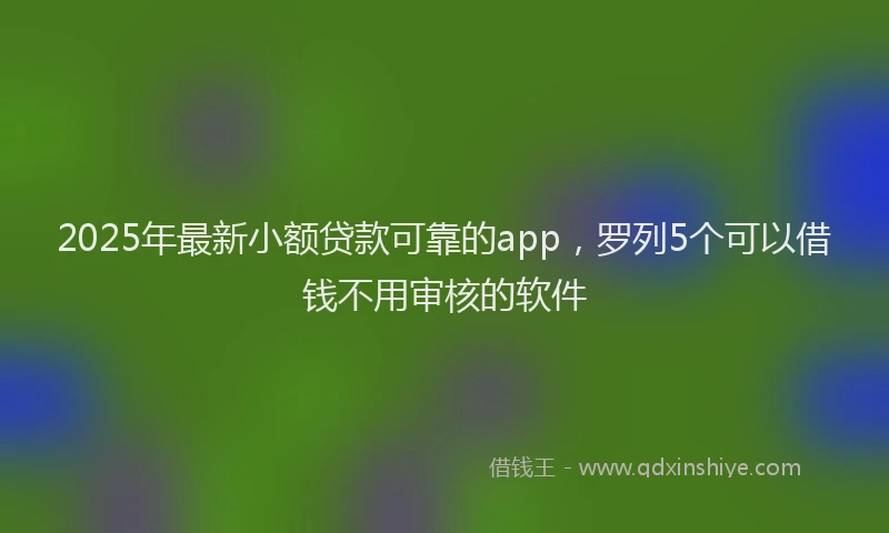 2025年最新小额贷款可靠的app，罗列5个可以借钱不用审核的软件