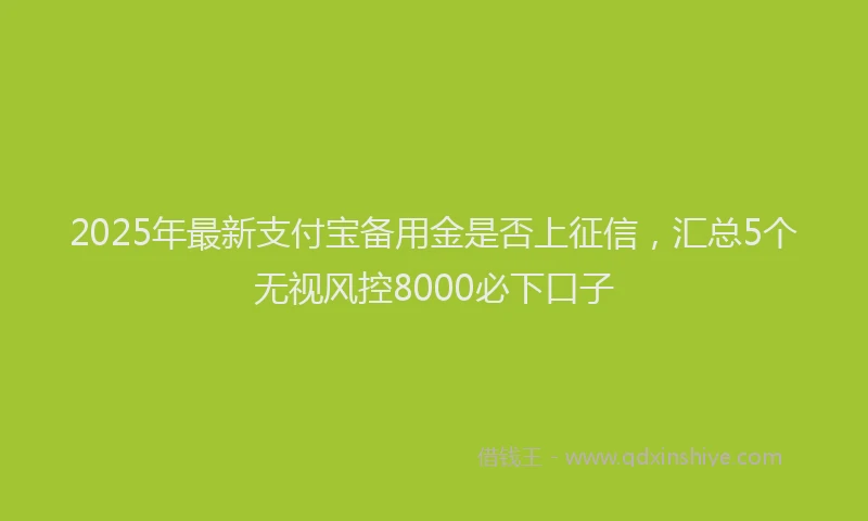2025年最新支付宝备用金是否上征信，汇总5个无视风控8000必下口子