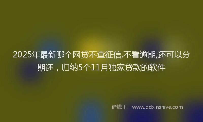 2025年最新哪个网贷不查征信,不看逾期,还可以分期还，归纳5个11月独家贷款的软件