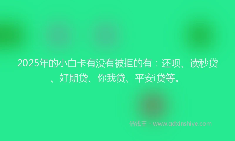 2025年的小白卡有没有被拒的有：还呗、读秒贷、好期贷、你我贷、平安i贷等。