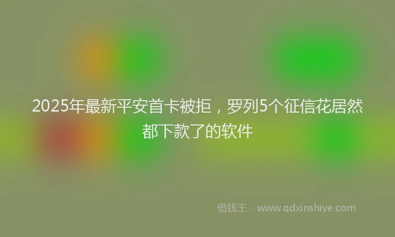 2025年最新平安首卡被拒，罗列5个征信花居然都下款了的软件