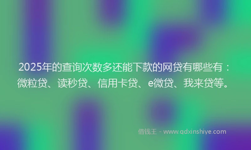 2025年的查询次数多还能下款的网贷有哪些有：微粒贷、读秒贷、信用卡贷、e微贷、我来贷等。