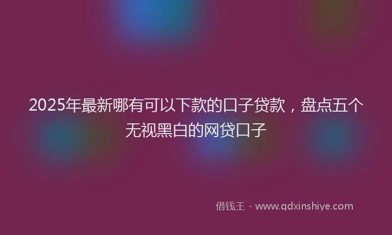 2025年最新哪有可以下款的口子贷款，盘点五个无视黑白的网贷口子