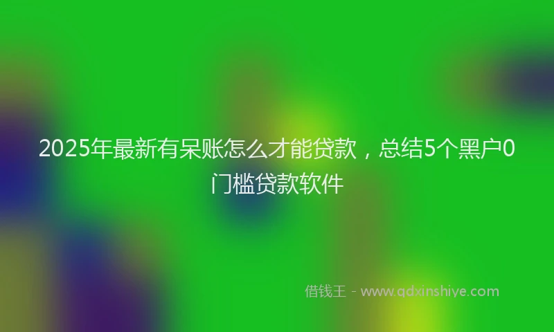 2025年最新有呆账怎么才能贷款，总结5个黑户0门槛贷款软件