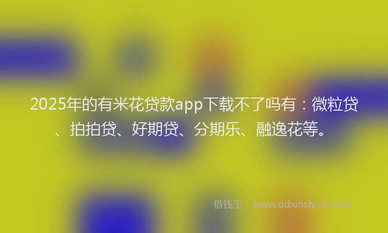 2025年的有米花贷款app下载不了吗有：微粒贷、拍拍贷、好期贷、分期乐、融逸花等。
