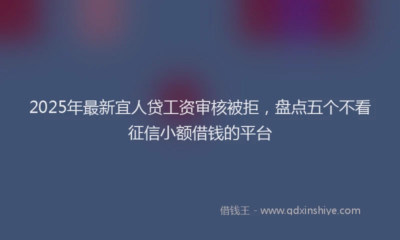 2025年最新宜人贷工资审核被拒，盘点五个不看征信小额借钱的平台