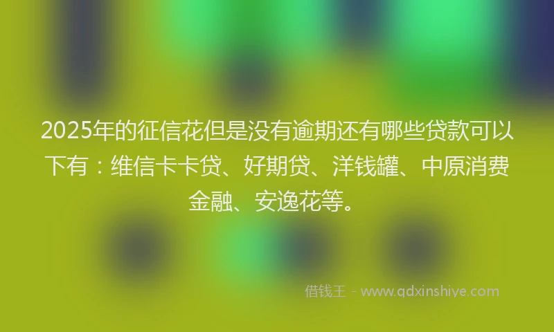 2025年的征信花但是没有逾期还有哪些贷款可以下有：维信卡卡贷、好期贷、洋钱罐、中原消费金融、安逸花等。