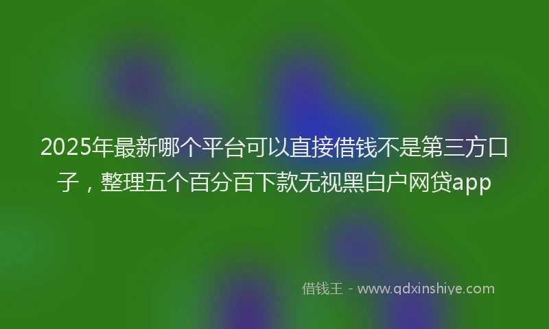 2025年最新哪个平台可以直接借钱不是第三方口子，整理五个百分百下款无视黑白户网贷app