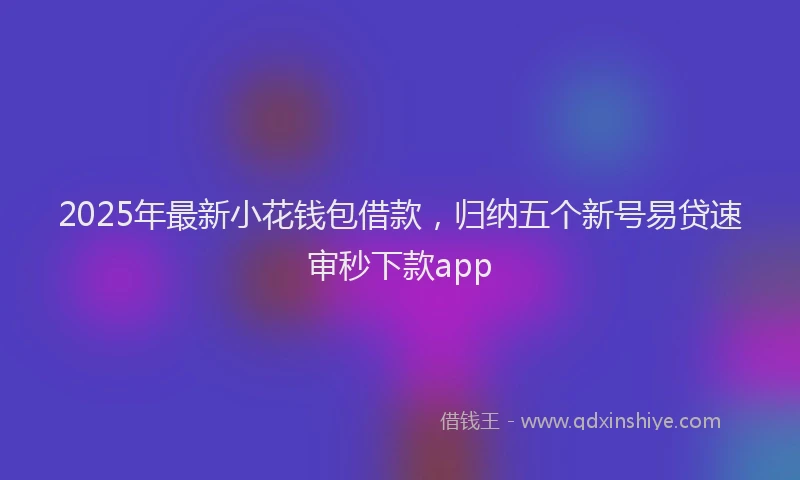 2025年最新小花钱包借款，归纳五个新号易贷速审秒下款app