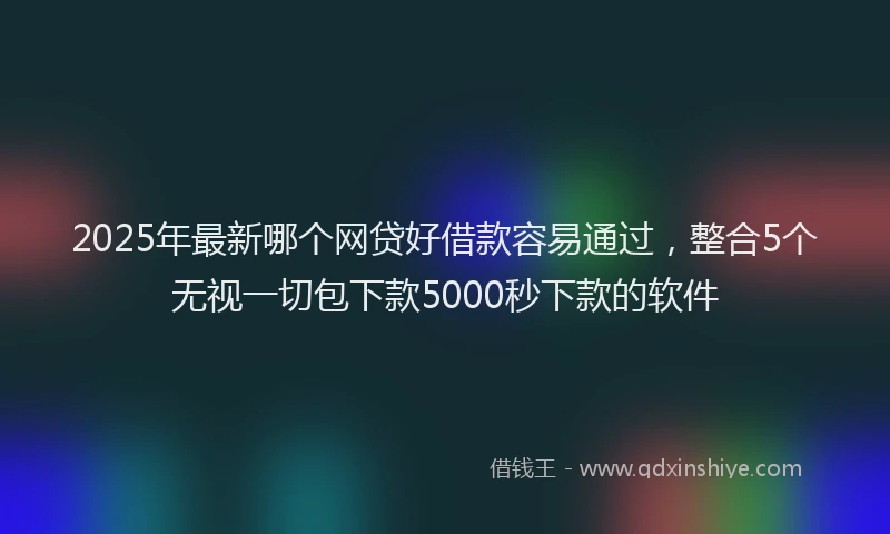 2025年最新哪个网贷好借款容易通过，整合5个无视一切包下款5000秒下款的软件