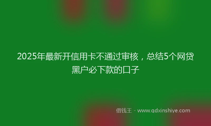 2025年最新开信用卡不通过审核，总结5个网贷黑户必下款的口子