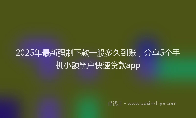 2025年最新强制下款一般多久到账，分享5个手机小额黑户快速贷款app