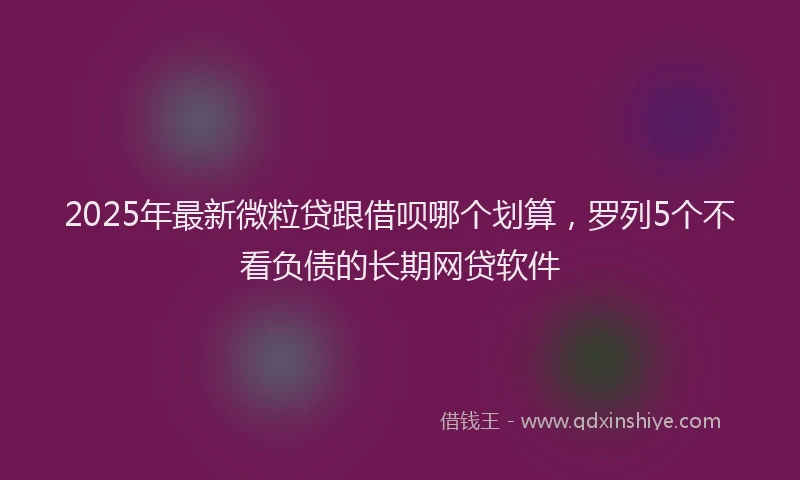 2025年最新微粒贷跟借呗哪个划算，罗列5个不看负债的长期网贷软件