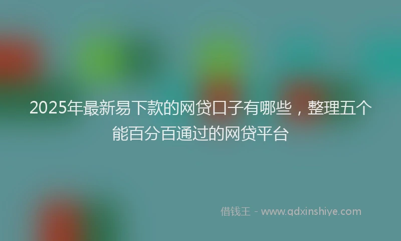 2025年最新易下款的网贷口子有哪些，整理五个能百分百通过的网贷平台