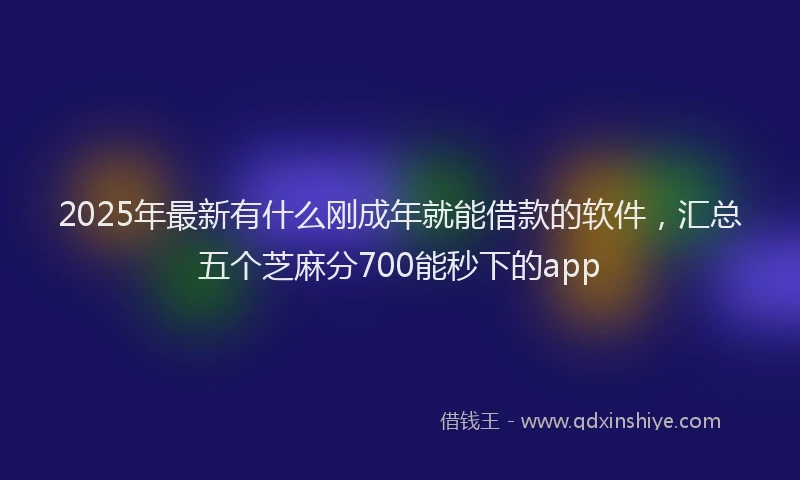 2025年最新有什么刚成年就能借款的软件，汇总五个芝麻分700能秒下的app