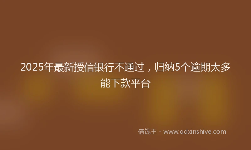 2025年最新授信银行不通过，归纳5个逾期太多能下款平台