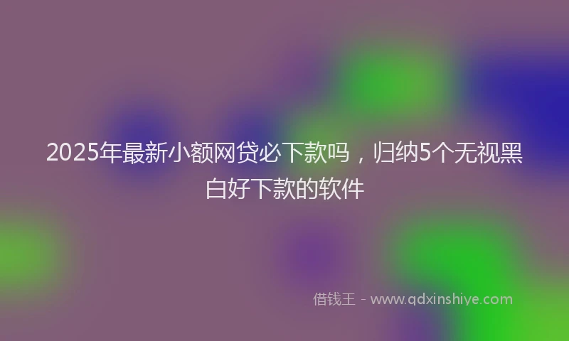 2025年最新小额网贷必下款吗，归纳5个无视黑白好下款的软件
