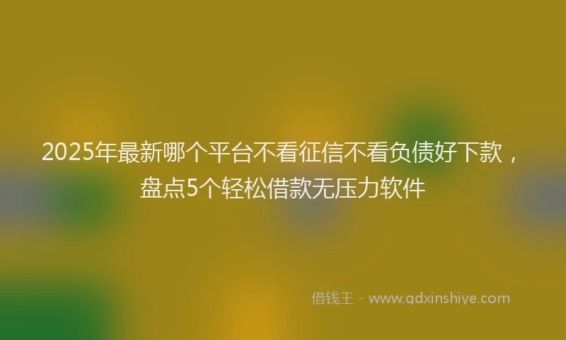 2025年最新哪个平台不看征信不看负债好下款，盘点5个轻松借款无压力软件