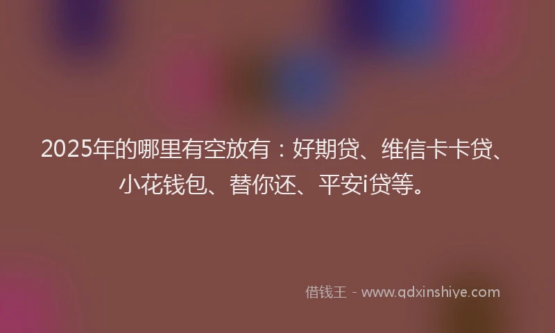 2025年的哪里有空放有：好期贷、维信卡卡贷、小花钱包、替你还、平安i贷等。