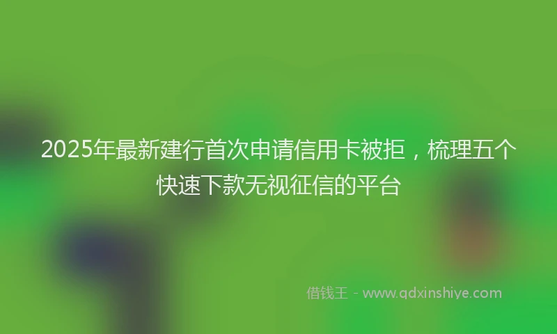 2025年最新建行首次申请信用卡被拒，梳理五个快速下款无视征信的平台