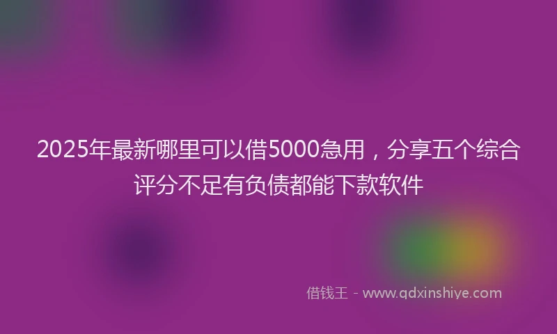2025年最新哪里可以借5000急用，分享五个综合评分不足有负债都能下款软件