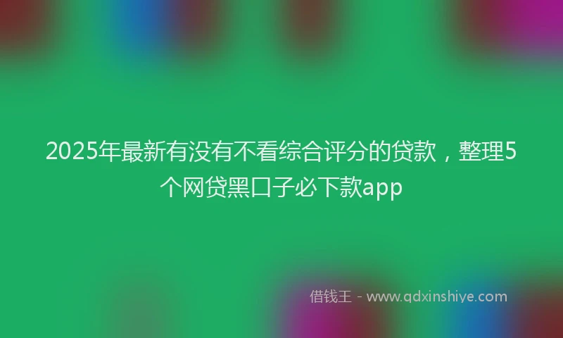 2025年最新有没有不看综合评分的贷款，整理5个网贷黑口子必下款app