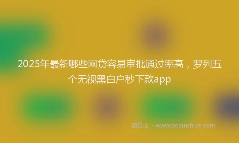 2025年最新哪些网贷容易审批通过率高，罗列五个无视黑白户秒下款app