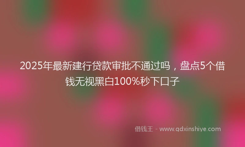 2025年最新建行贷款审批不通过吗，盘点5个借钱无视黑白100%秒下口子
