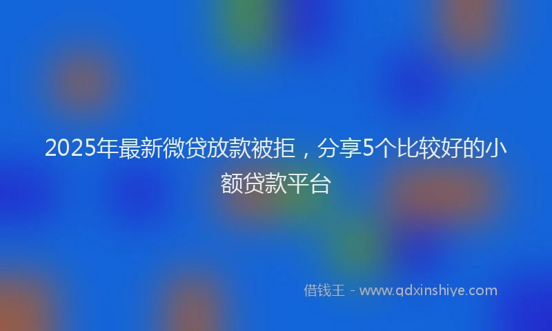 2025年最新微贷放款被拒，分享5个比较好的小额贷款平台