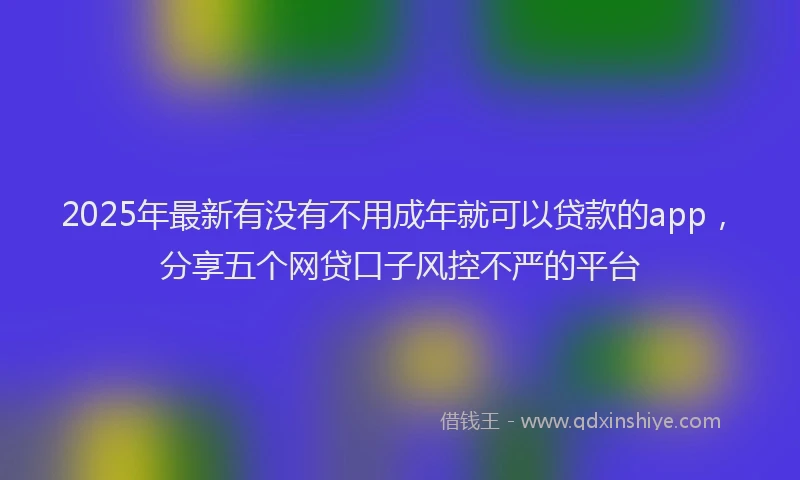 2025年最新有没有不用成年就可以贷款的app，分享五个网贷口子风控不严的平台