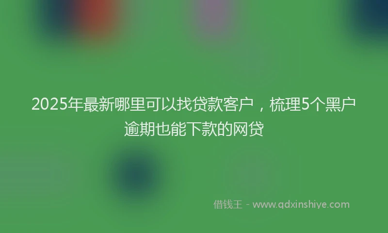 2025年最新哪里可以找贷款客户，梳理5个黑户逾期也能下款的网贷