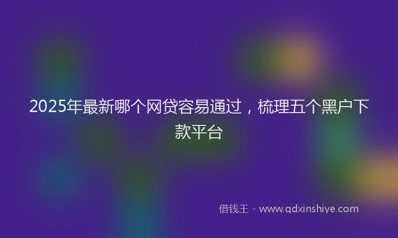 2025年最新哪个网贷容易通过，梳理五个黑户下款平台