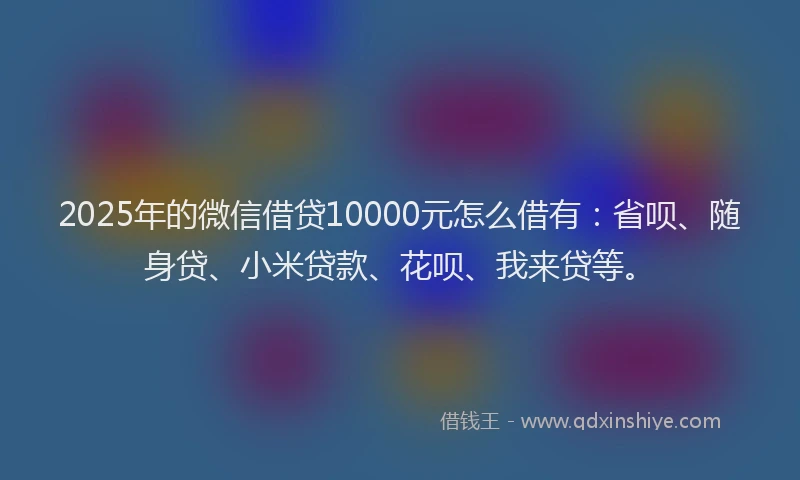 2025年的微信借贷10000元怎么借有：省呗、随身贷、小米贷款、花呗、我来贷等。