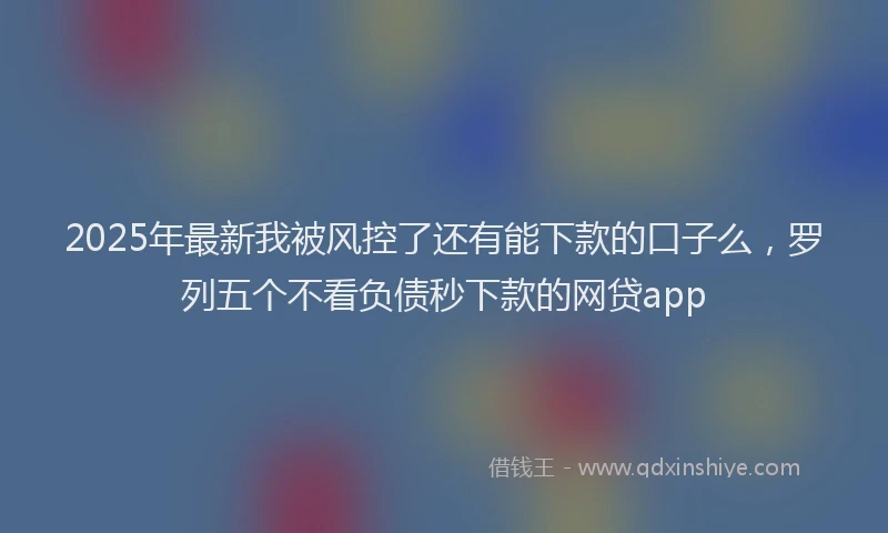 2025年最新我被风控了还有能下款的口子么，罗列五个不看负债秒下款的网贷app