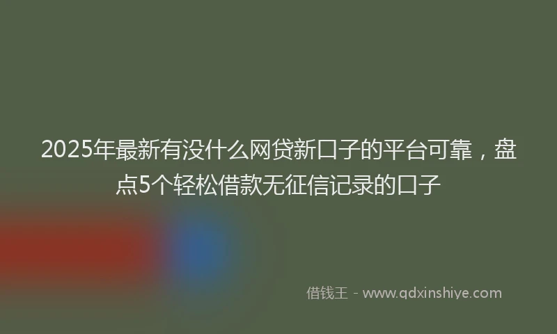 2025年最新有没什么网贷新口子的平台可靠，盘点5个轻松借款无征信记录的口子