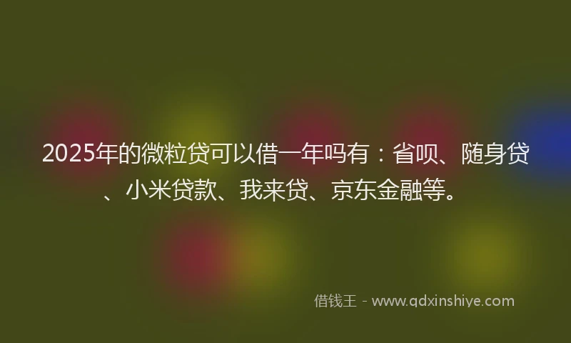 2025年的微粒贷可以借一年吗有：省呗、随身贷、小米贷款、我来贷、京东金融等。