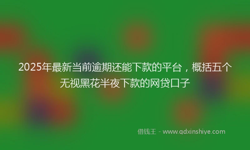 2025年最新当前逾期还能下款的平台，概括五个无视黑花半夜下款的网贷口子