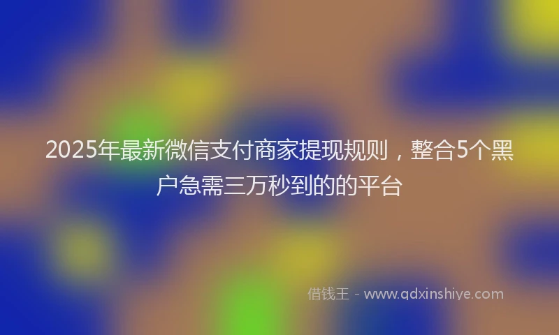 2025年最新微信支付商家提现规则，整合5个黑户急需三万秒到的的平台
